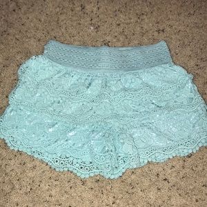 Baby blue lace shorts